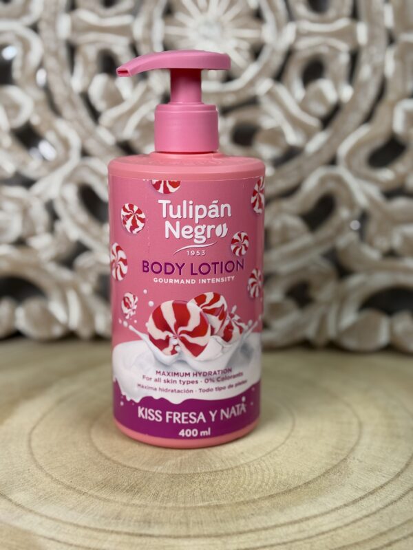 crema hidratante tulipán negro fresa y nata